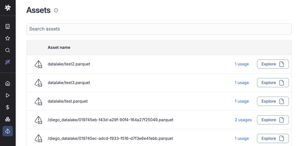 Assets page Assets page